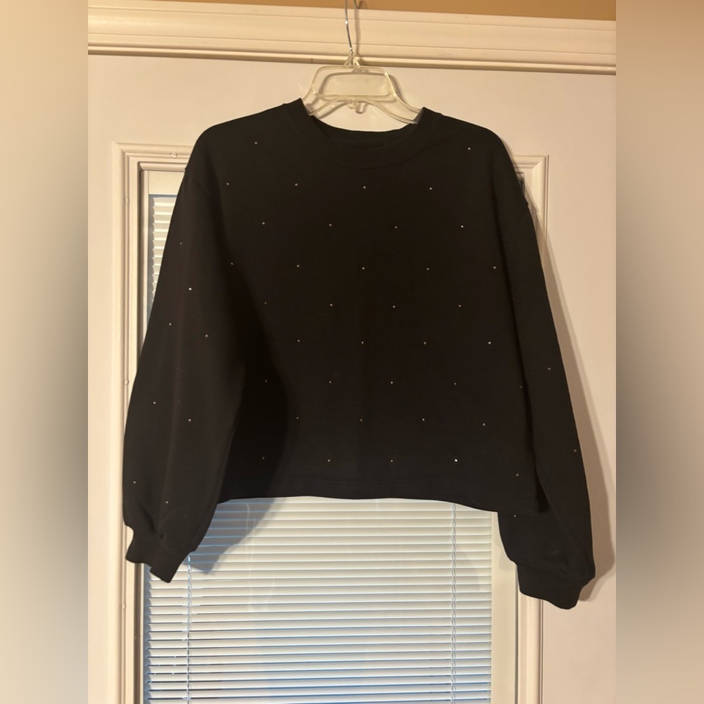 GAP Black Crewneck Sweatshirt with Logo Tag - Picture 1 of 9